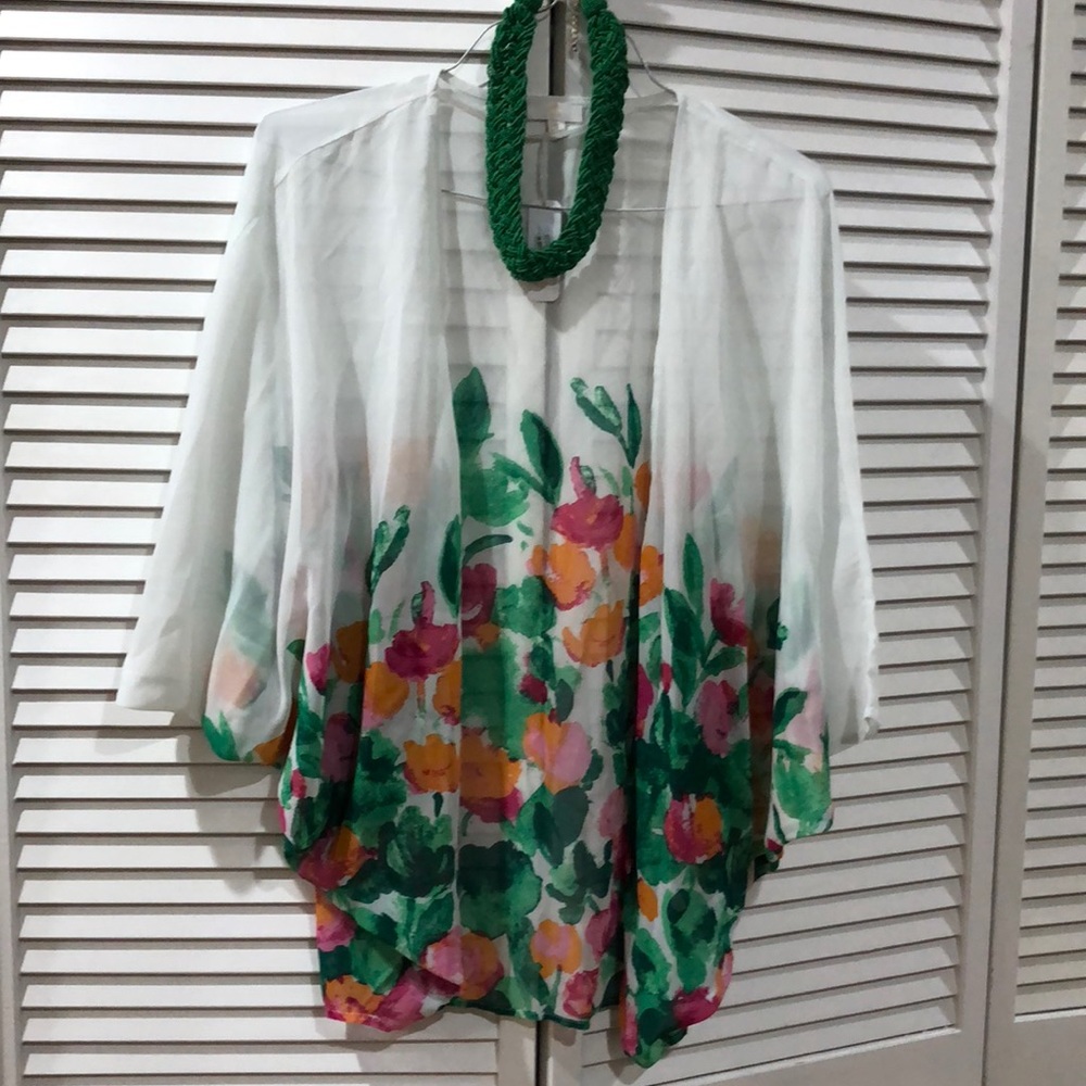 Sheer flower shawl